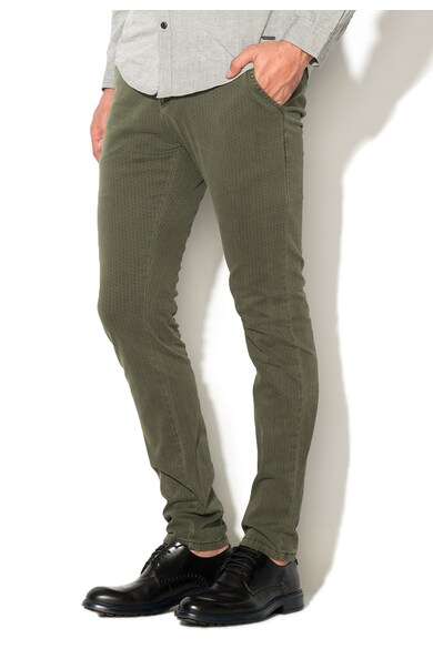 Zee Lane Denim Pantaloni verde militar cu model discret Barbati