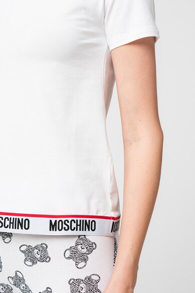 Moschino Tricou de casa din amestec de bumbac cu banda logo in talie Femei