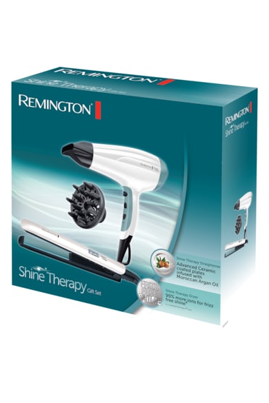 Remington Set cadou Placa de indreptat parul + Uscator de par  Shine Therapy  Femei
