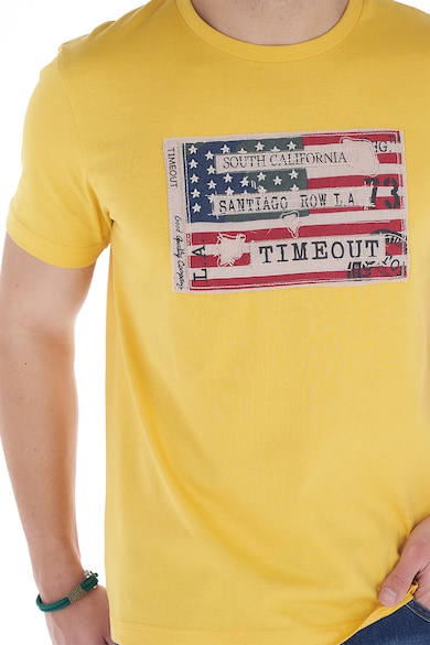 Timeout Памучна тениска с фигурална щампа Мъже
