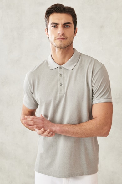 AC&Co Szűk fazonú galléros póló gombos hasítékkal férfi