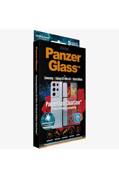 PanzerGlass Husa de protectie  pentru Samsung Galaxy S21 Ultra 5G, Transparentaa / Rama Neagra Femei