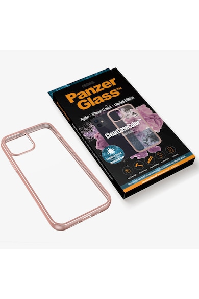 PanzerGlass Husa de protectie  pentru Apple iPhone 12 mini, Transparenta / Rama Roz Pal Femei
