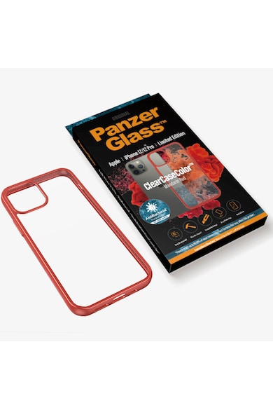 PanzerGlass Husa de protectie  pentru Apple iPhone 12 | 12 Pro, Transparenta / Rama Rosie Femei