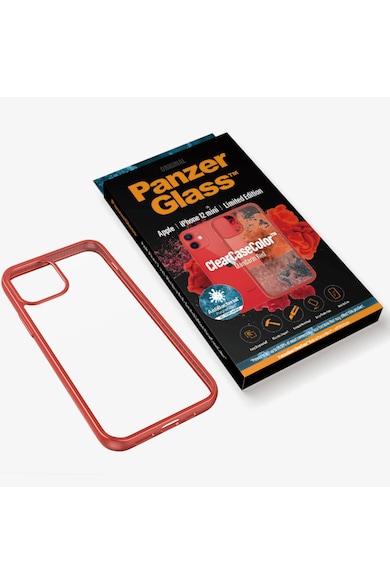 PanzerGlass Husa de protectie  pentru Apple iPhone 12 mini, Transparenta / Rama Rosie Femei