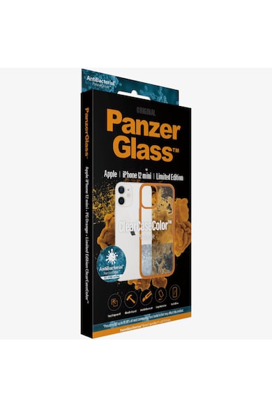 PanzerGlass Husa de protectie  pentru Apple iPhone 12 mini, Transparenta / Rama Portocalie Femei