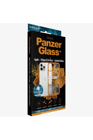 PanzerGlass Husa de protectie  pentru Apple iPhone 12 Pro Max, Transparenta / Rama Portocalie Femei