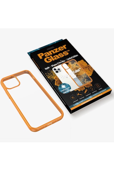 PanzerGlass Husa de protectie  pentru Apple iPhone 12 Pro Max, Transparenta / Rama Portocalie Femei