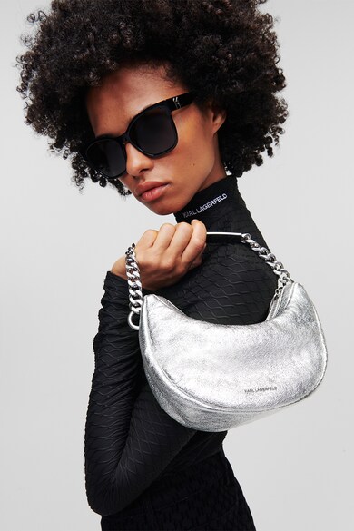 Karl Lagerfeld Кожена чанта K/ID с метализиран ефект Жени