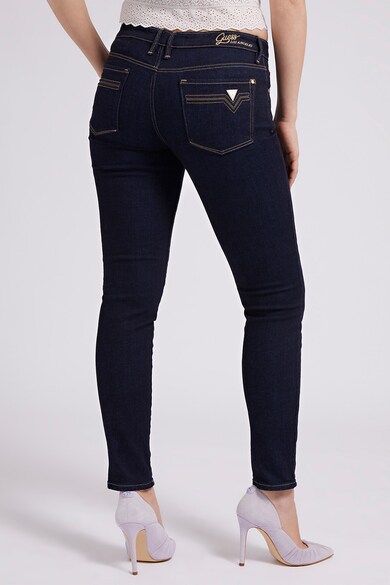 GUESS JEANS Középmagas derekú skinny fit farmernadrág kontrasztos tűzésekkel női