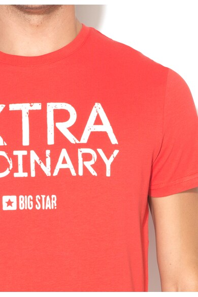 Big Star Tricou rosu din bumbac cu imprimeu text Woley Barbati