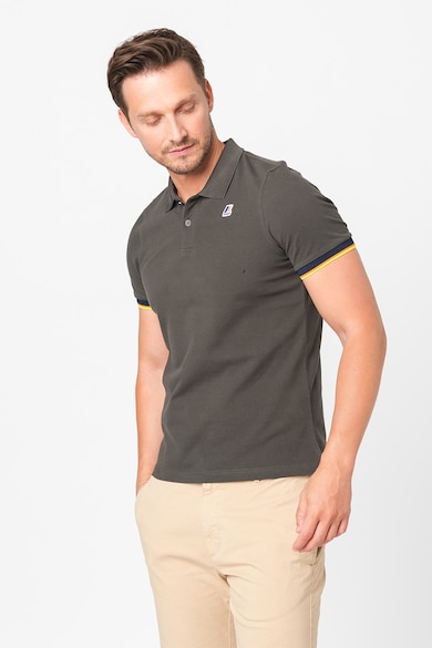 K-Way Tricou polo slim fit cu margini contrastante Vincent Barbati