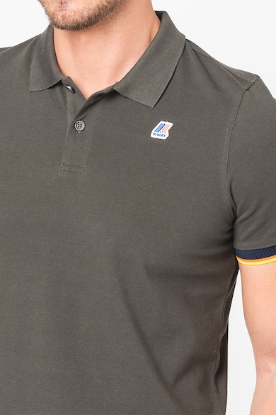 K-Way Tricou polo slim fit cu margini contrastante Vincent Barbati