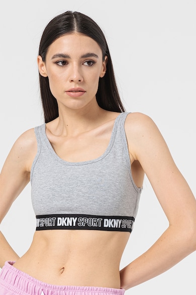 DKNY Bustiera cu banda logo, pentru fitness Femei
