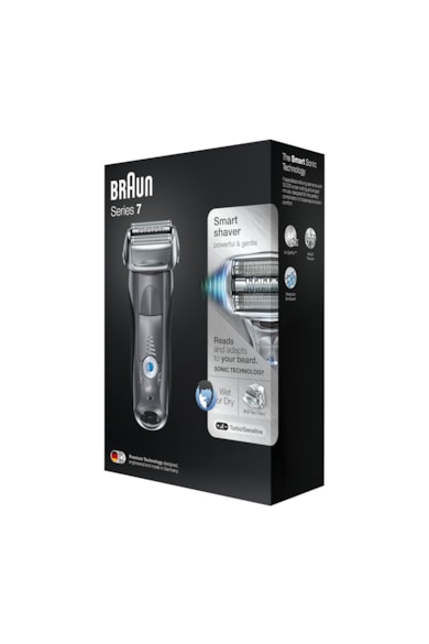 Braun Aparat de ras  Series 7 7855s, 4 elemente de ras, Contur 8-D, Tehnologie sonica, Wet&Dry, Gri premium Barbati