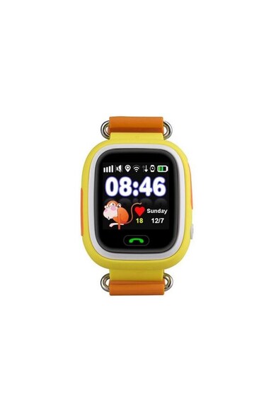 iUni Ceas Gps Copii  Kid100, Touchscreen, BT, Telefon incorporat, Buton SOS, Orange Barbati