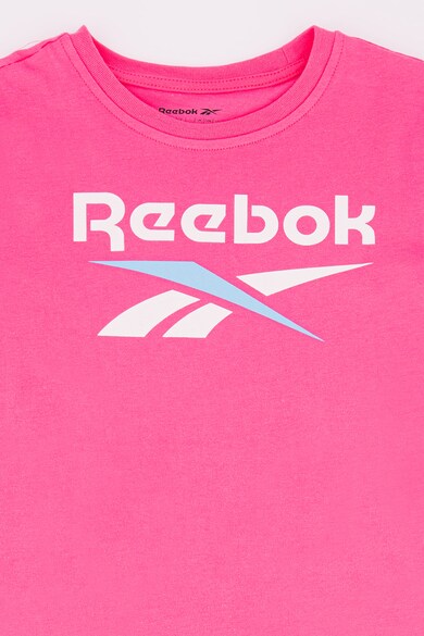 Reebok Памучна тениска Lock с лого Момичета