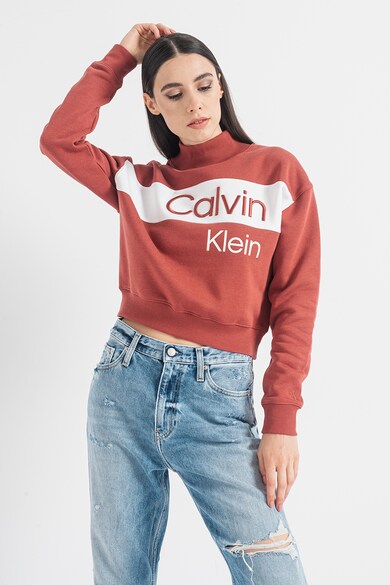 CALVIN KLEIN JEANS Ejtett ujjú logómintás pulóver női