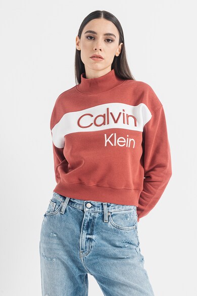 CALVIN KLEIN JEANS Ejtett ujjú logómintás pulóver női