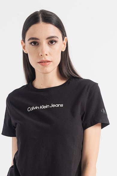 CALVIN KLEIN JEANS Logómintás organikuspamut tartalmú póló női