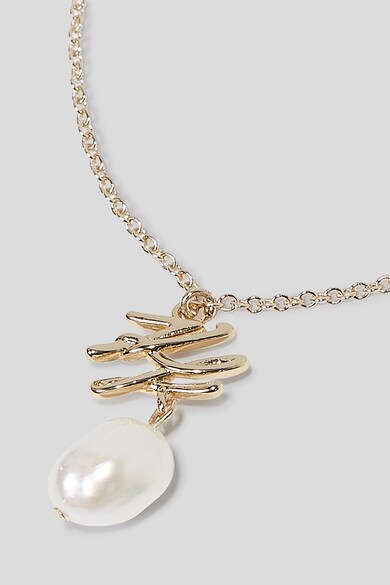 Karl Lagerfeld Bratara cu talisman cu perla naturala, Auriu Femei