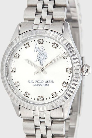 U.S. Polo Assn. Часовник от неръждаема стомана с кристали Жени