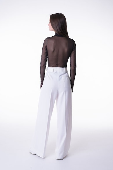 NIKOLOVA Body-bluza semi-transparent cu aplicatii brodate Femei