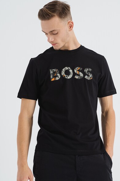 BOSS Tricou relaxed fit cu logo supradimensionat Trury 2 Barbati