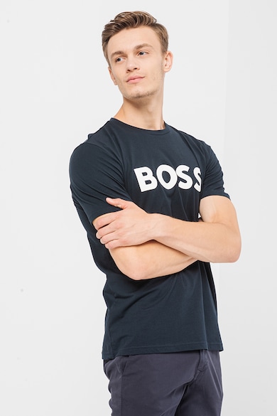 BOSS Tricou din bumbac cu logo Thinking Barbati