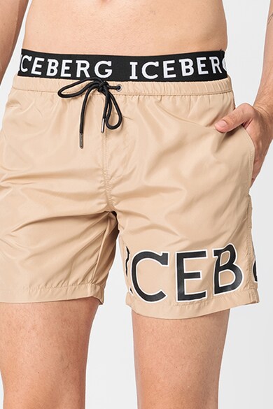 Iceberg Плувни шорти с еластична талия с лого Мъже