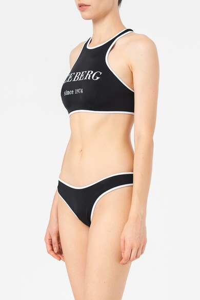 Iceberg Sportos fürdőruhafelső kontrasztos logómintával női
