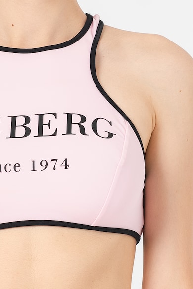 Iceberg Sportos fürdőruhafelső kontrasztos logómintával női