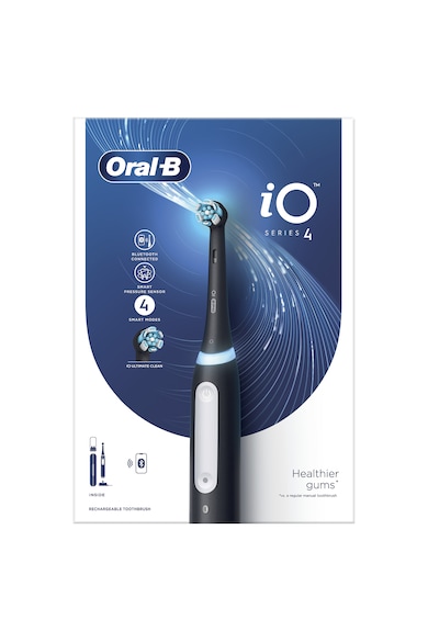 Oral-B Periuta de dinti electrica  iO 4 cu Tehnologie Magnetica si Micro-Vibratii, Senzor de presiune Smart, 4 moduri, 1 capat, Trusa de calatorie Femei