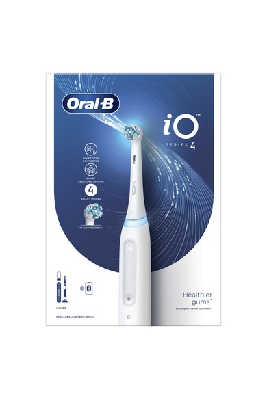 Oral-B Periuta de dinti electrica  iO 4 cu Tehnologie Magnetica si Micro-Vibratii, Senzor de presiune Smart, 4 moduri, 1 capat, Trusa de calatorie Femei