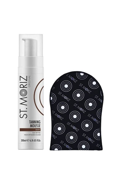 Set pentru autobronzare profesionala ST MORIZ cu Spuma Dark si Manusa - 200 ml