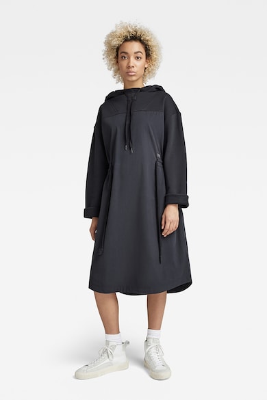 Rochie-hanorac cu snururi - Negru