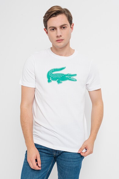 Lacoste Тениска с овално деколте и контрастно лого Мъже