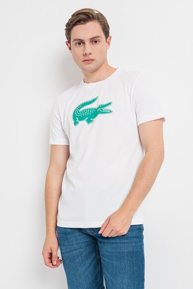 Lacoste Тениска с овално деколте и контрастно лого Мъже