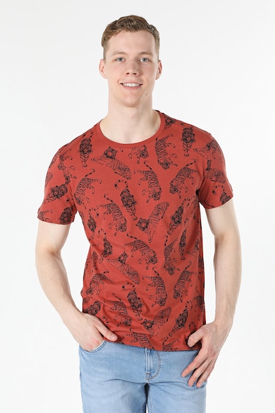 COLIN'S Тениска с овално деколте и животинска шарка Мъже