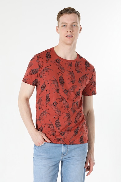 COLIN'S Тениска с овално деколте и животинска шарка Мъже