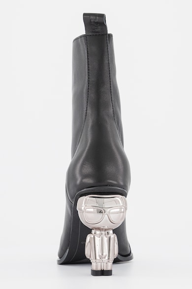 Karl Lagerfeld Bőr bokacsizma logó formájú sarokkal női