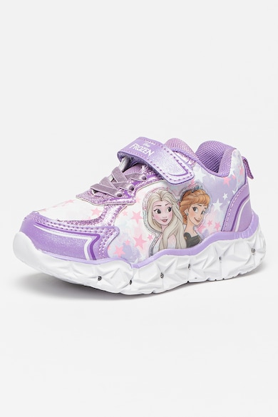 Walt Disney Спортни обувки с велкро и LED светлини с щампа на Frozen Момичета
