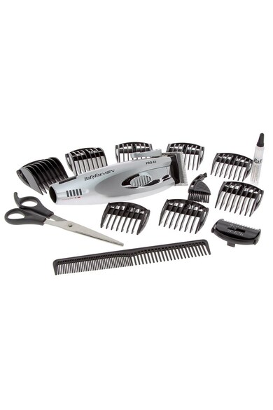 BaByliss Aparat de tuns  E962, Cutit 45mm, Acumulator, 8 nivele de taiere, Lame otel, Argintiu Barbati