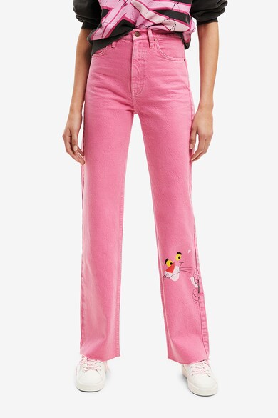 DESIGUAL Разкроени дънки с шарка на Pink Panther Жени