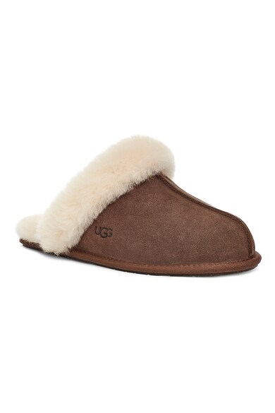 UGG Papuci de casa de piele intoarsa cu garnituri de piele de oaie Scuffette II Femei