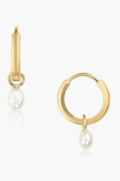 INDIRA Cercei placati cu aur de 14K decorati cu perle naturale Femei