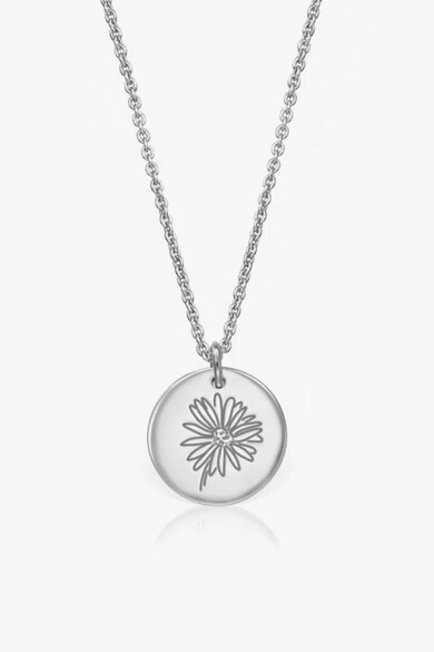 INDIRA Colier de argint veritabil cu pandantiv in forma de floare, Argintiu Femei