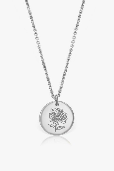 INDIRA Colier de argint veritabil cu pandantiv floral, Argintiu Femei
