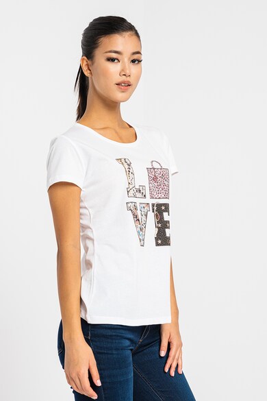Liu Jo Памучна тениска Moda с декоративни камъни Жени