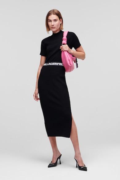 Karl Lagerfeld Bordázott ruha oldalhasítékkal női